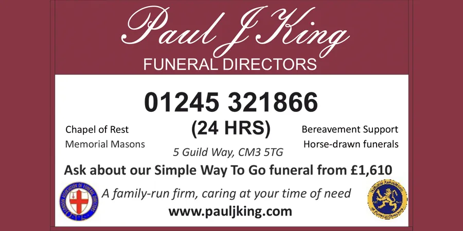 Paul J King Funeral Directors advert