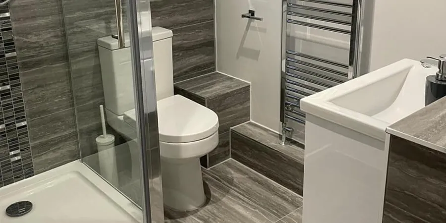 Modern bathroom fitting completed