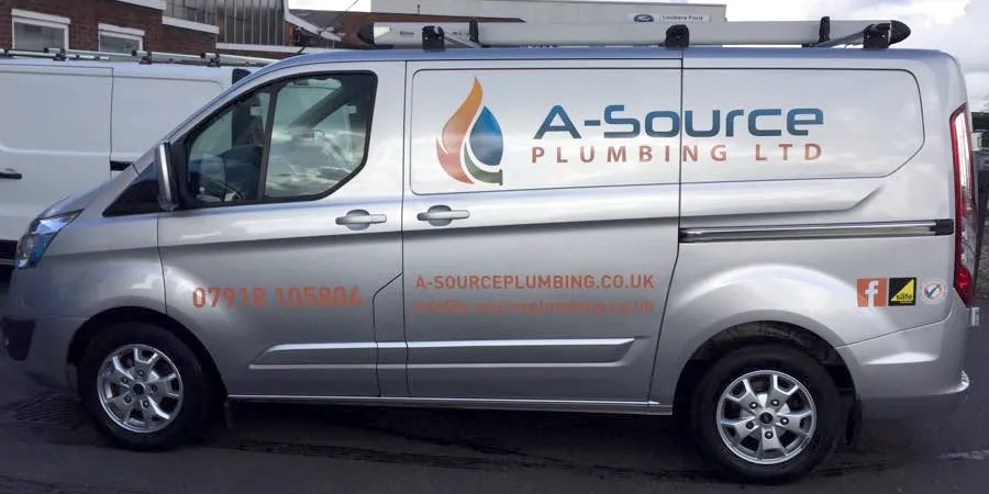 A-Source Plumbing van with logo