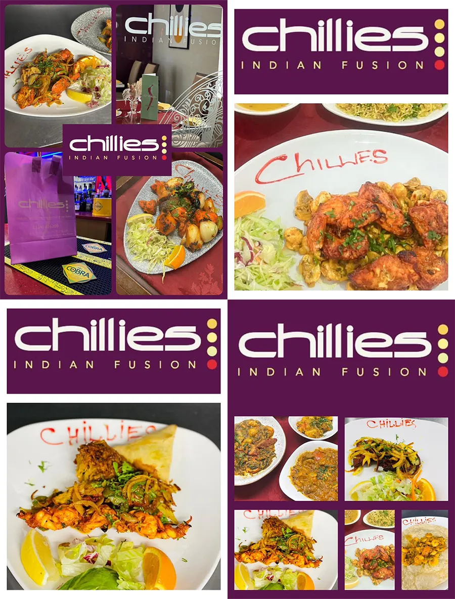 Photos of various delicious dishes served at Chillies