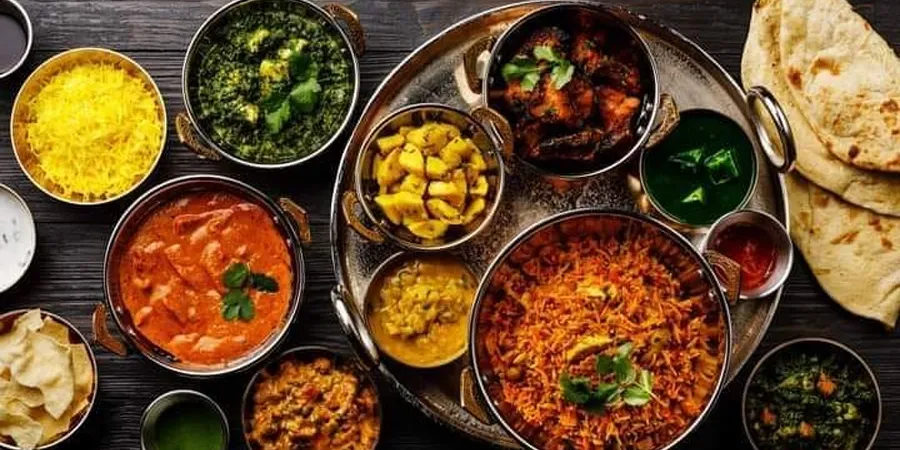 Dishes of Indian food