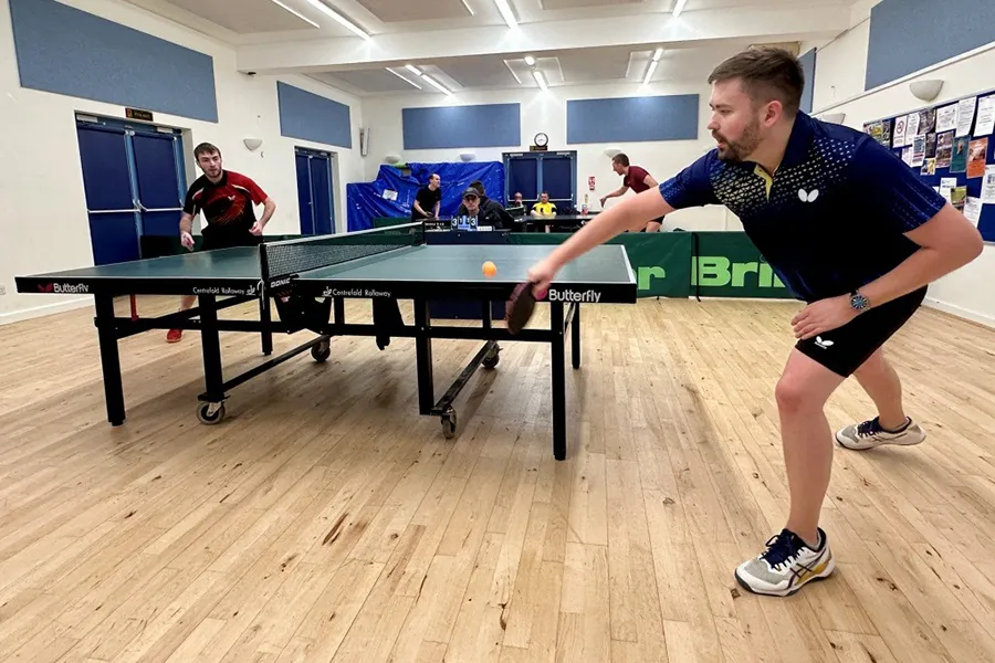Reece Seddon (Mapledene A) in his 5 set match with Dan Patynski (Woodham B)