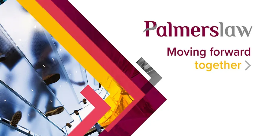 'Palmers Law – Moving ahead together' graphic and logo