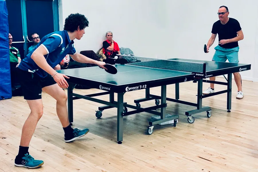 Peter Harverson winning another hat-trick for Woodham D in his match with Gary Smith