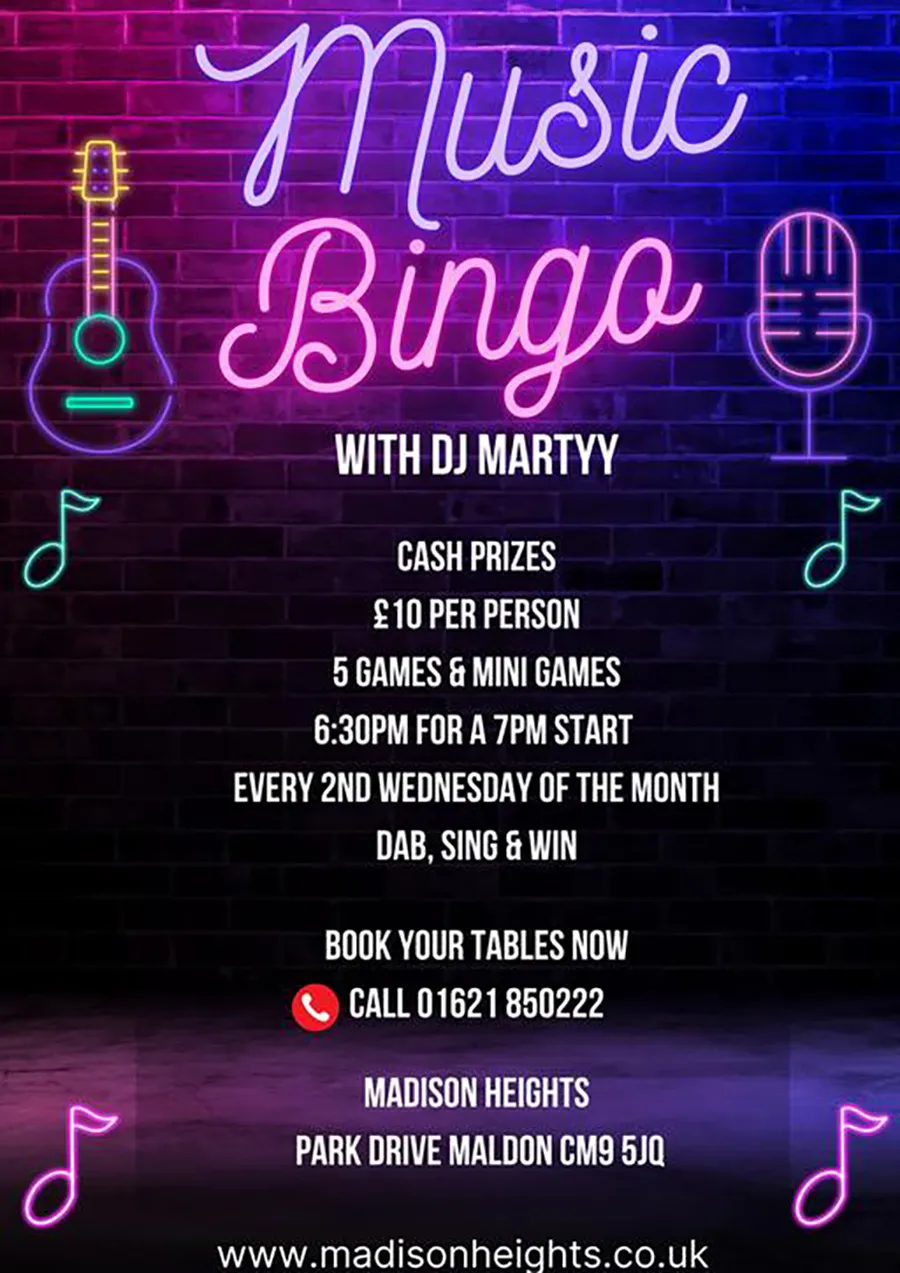 Musical Bingo advert