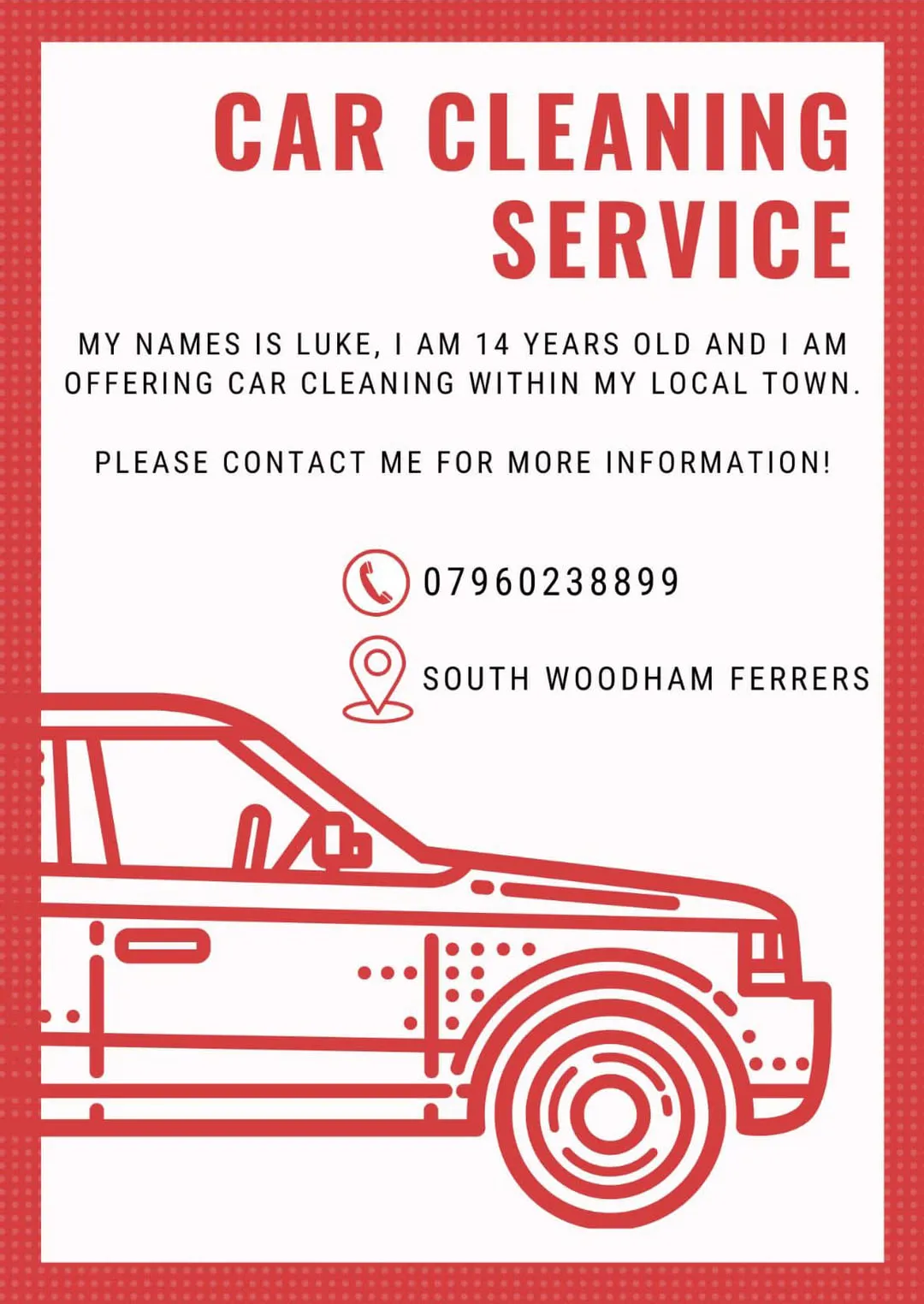 Car Cleaning advert