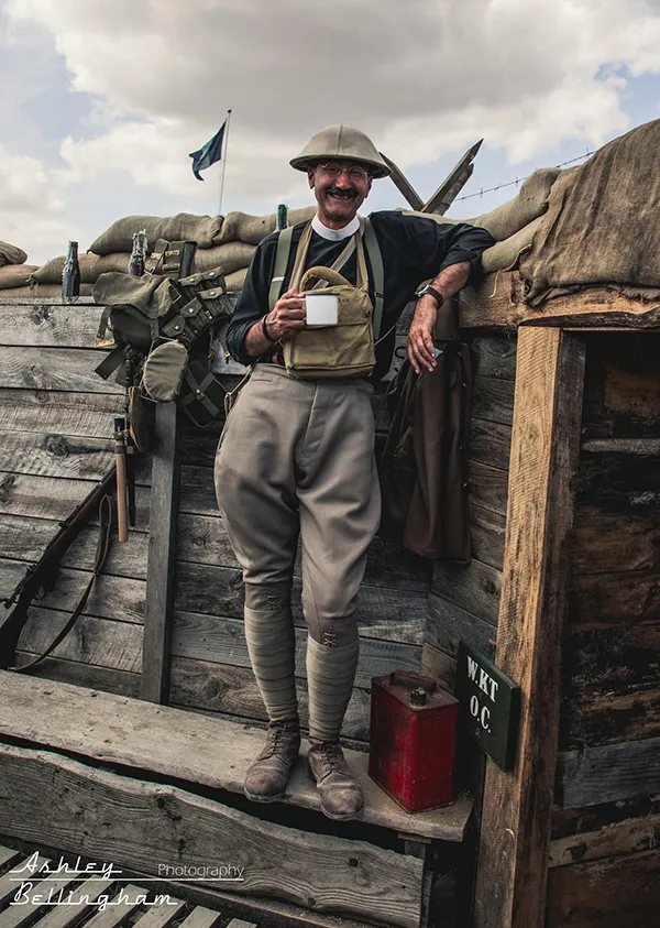 Neil Bond as a British Army Chaplain, photo credit Ashley Bellingham