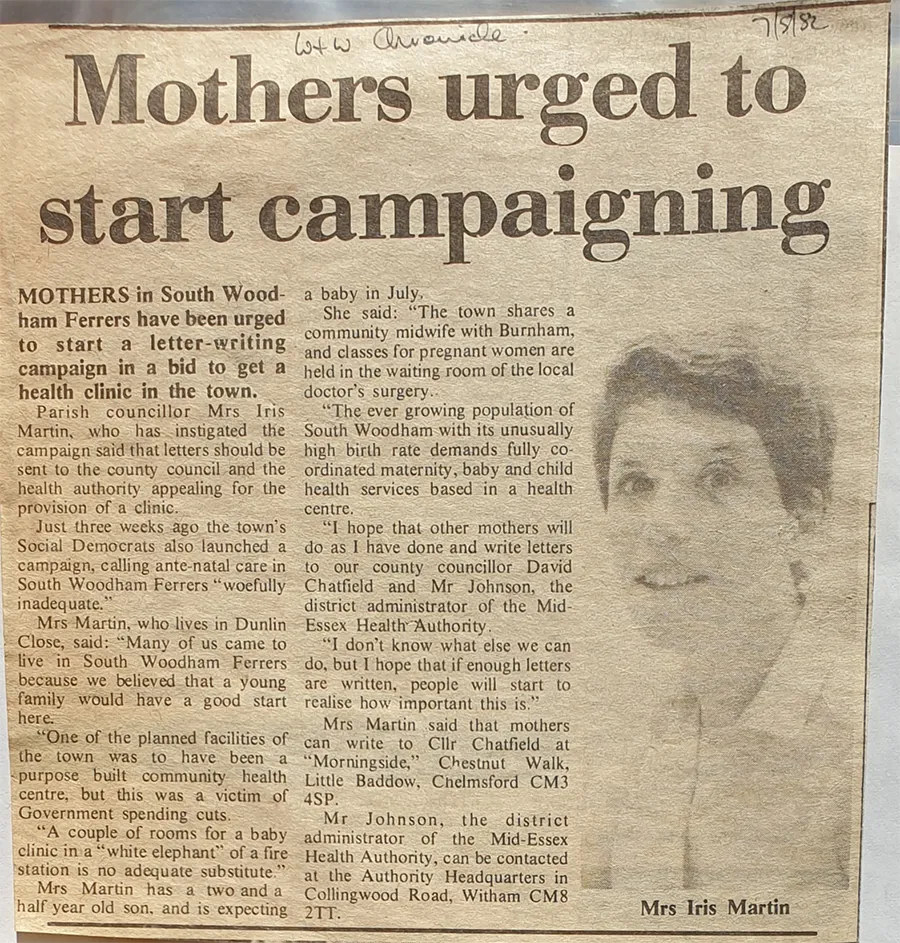 Newspaper cutting from 1982