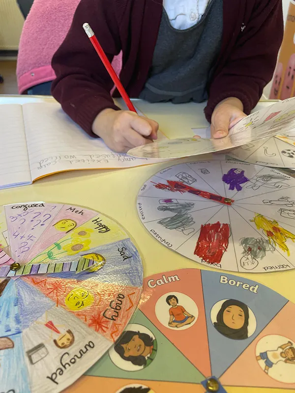 A pupil learning about their emotions