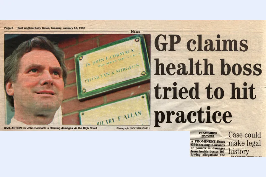 1998 Newspaper Cutting from the East Anglian Daily Times