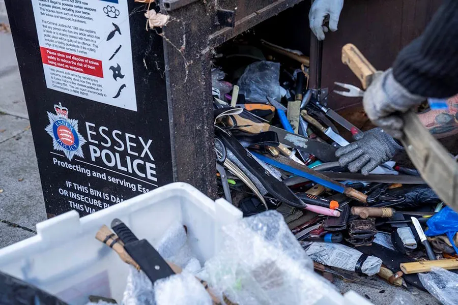 Our knife bin in Colchester as it is emptied