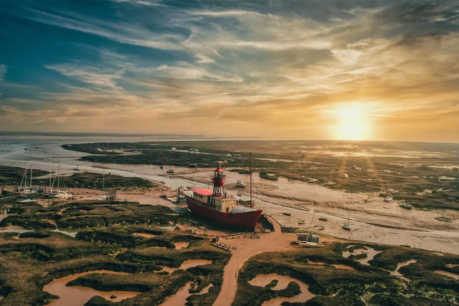 Tollesbury Wick Marshes and Light Ship, Essex