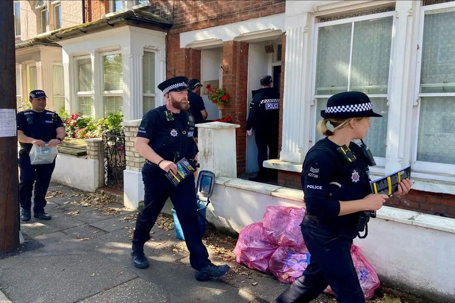 Officers engage with Southend residents around surrendering knives during a weapons amnesty last year