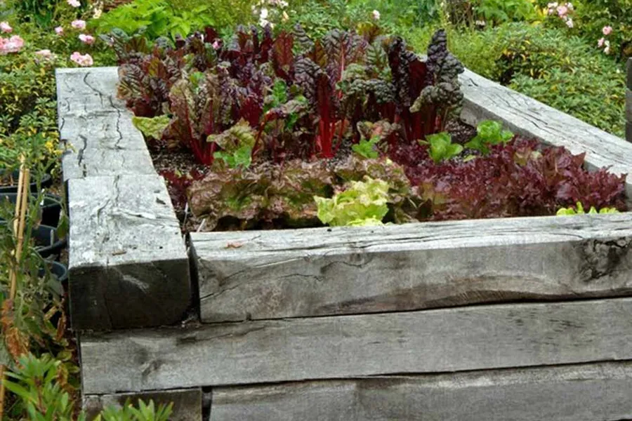 Beds built from sleepers are sturdy and attractive