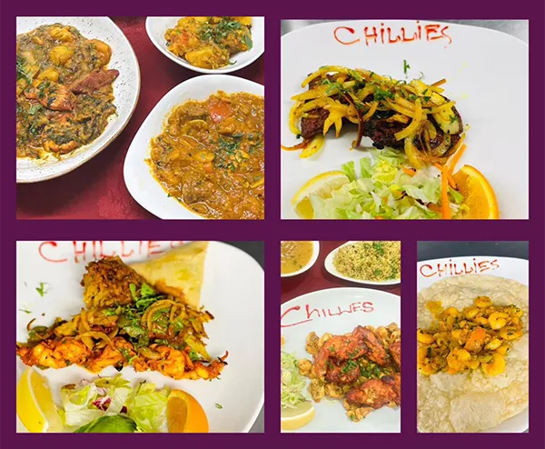 A selection of food at Chillies