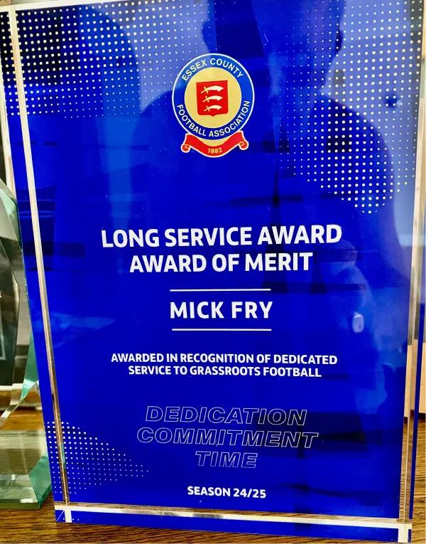 Long Service Award from Essex County Football Association