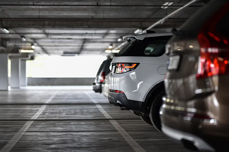 row of cars in a car park