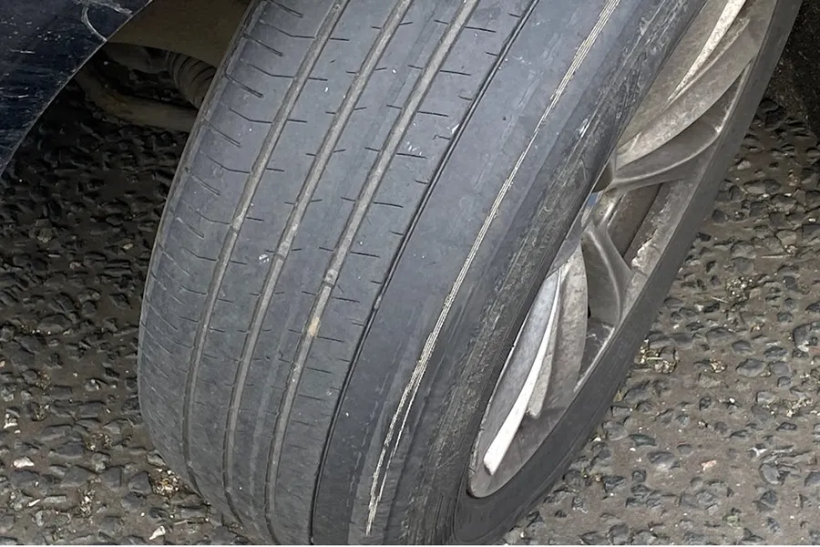 Bald tyre