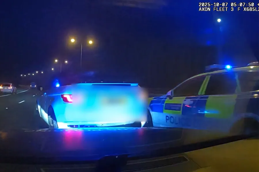 Still frame from the police chase video
