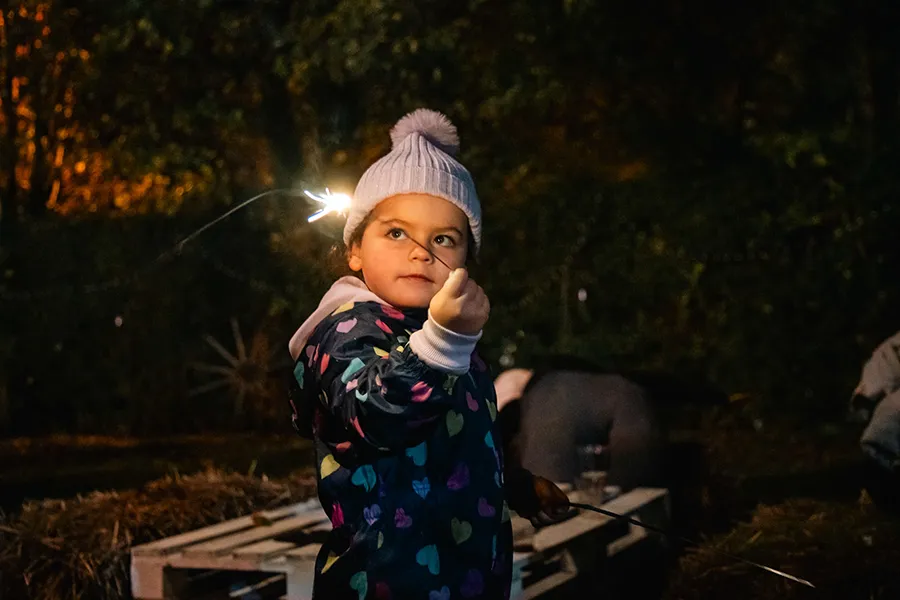 Girl holdingfirework