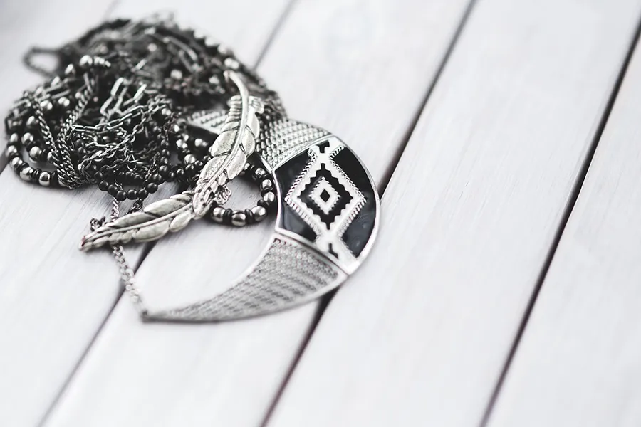 jewellery lying on table