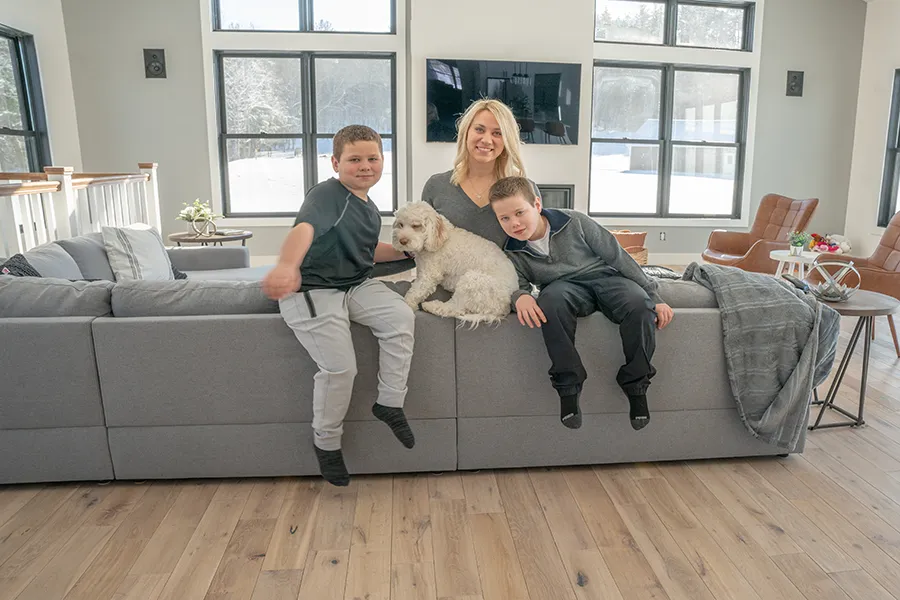 Family with dog