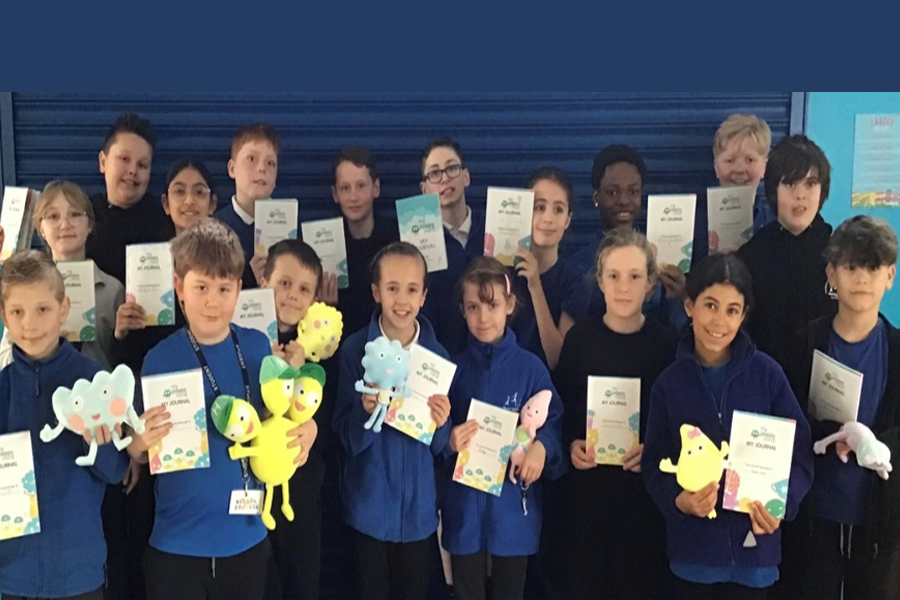 Runwell Community Primary School pupils celebrating the grant