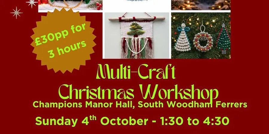 Multi-craft Christmas workshop title graphic